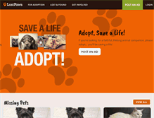Tablet Screenshot of lost-paws.org